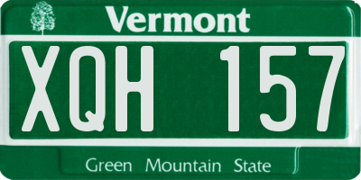 VT license plate XQH157