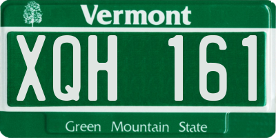 VT license plate XQH161