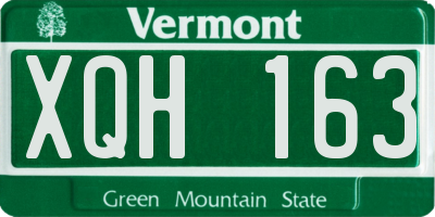 VT license plate XQH163