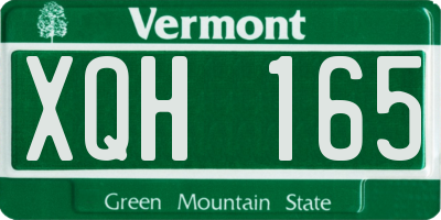 VT license plate XQH165