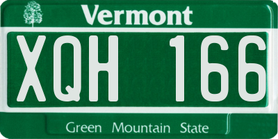 VT license plate XQH166