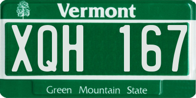 VT license plate XQH167