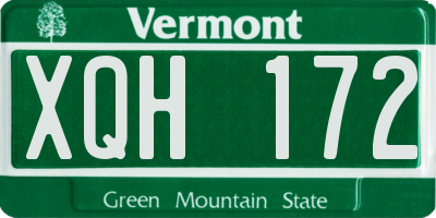 VT license plate XQH172