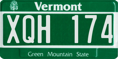 VT license plate XQH174