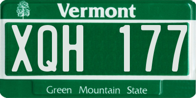 VT license plate XQH177