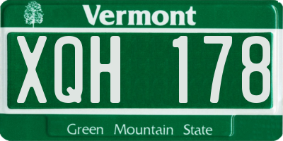 VT license plate XQH178