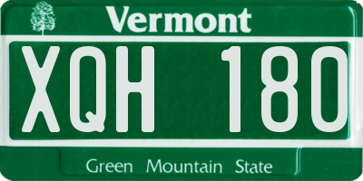 VT license plate XQH180