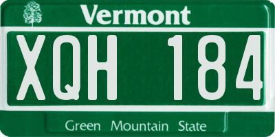 VT license plate XQH184