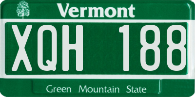 VT license plate XQH188
