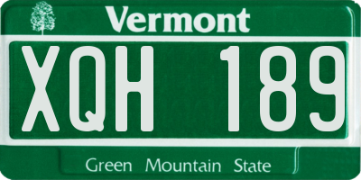 VT license plate XQH189
