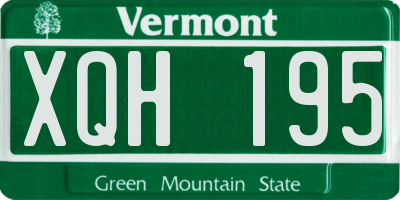 VT license plate XQH195