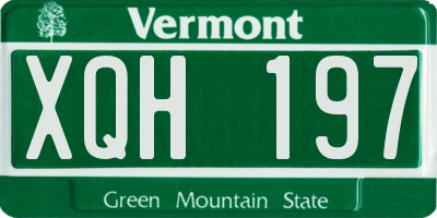 VT license plate XQH197