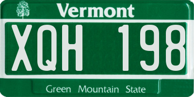 VT license plate XQH198
