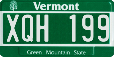VT license plate XQH199