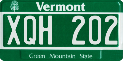 VT license plate XQH202