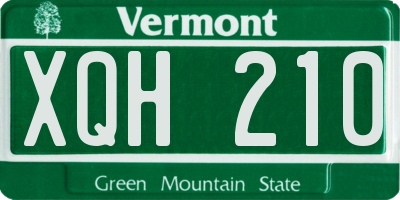 VT license plate XQH210