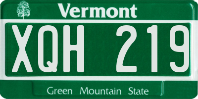 VT license plate XQH219