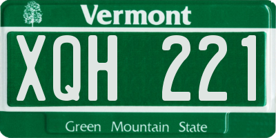 VT license plate XQH221