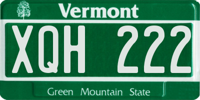 VT license plate XQH222