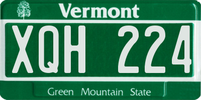 VT license plate XQH224