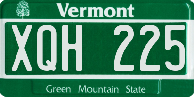 VT license plate XQH225