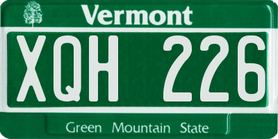 VT license plate XQH226