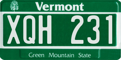 VT license plate XQH231