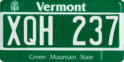 VT license plate XQH237
