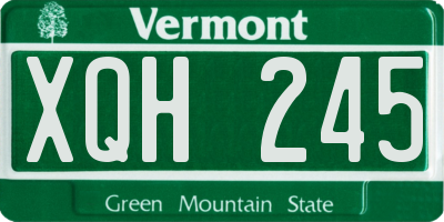 VT license plate XQH245