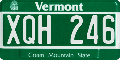 VT license plate XQH246