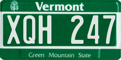 VT license plate XQH247