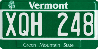 VT license plate XQH248