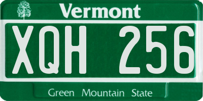 VT license plate XQH256