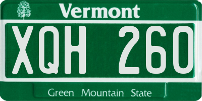 VT license plate XQH260