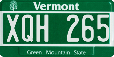 VT license plate XQH265