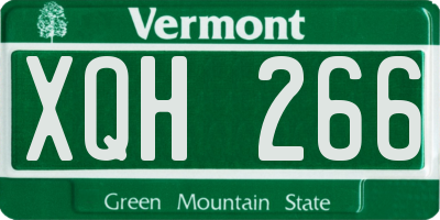 VT license plate XQH266