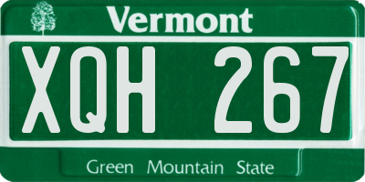 VT license plate XQH267