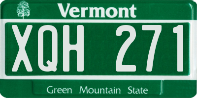 VT license plate XQH271