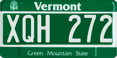 VT license plate XQH272