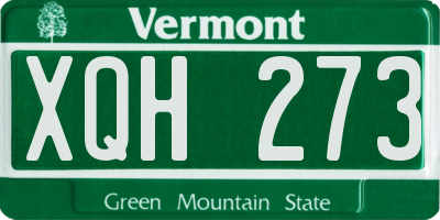 VT license plate XQH273