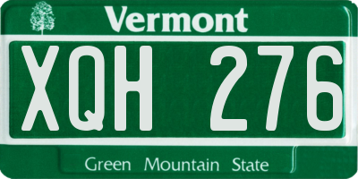 VT license plate XQH276