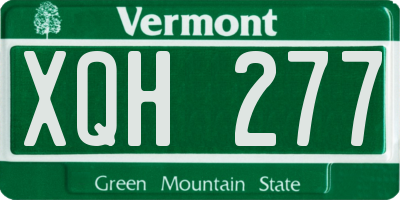 VT license plate XQH277