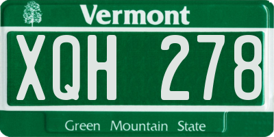 VT license plate XQH278