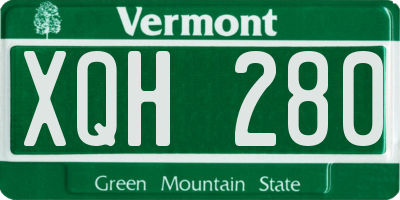 VT license plate XQH280
