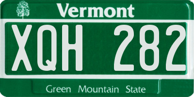 VT license plate XQH282