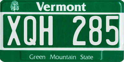 VT license plate XQH285