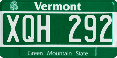 VT license plate XQH292