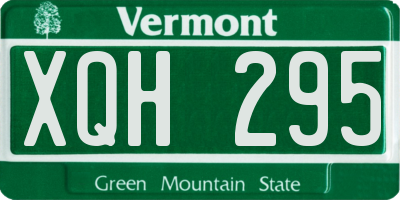 VT license plate XQH295