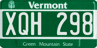 VT license plate XQH298