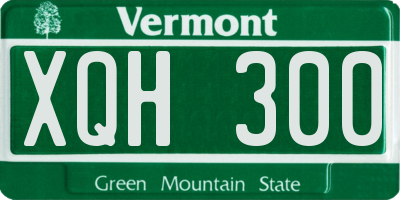 VT license plate XQH300